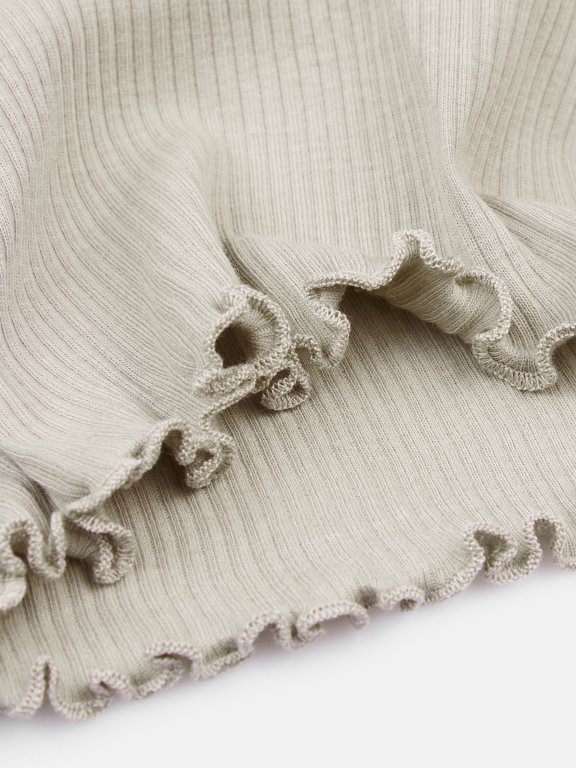 Bluzka basic z prążkowanej bawełny
