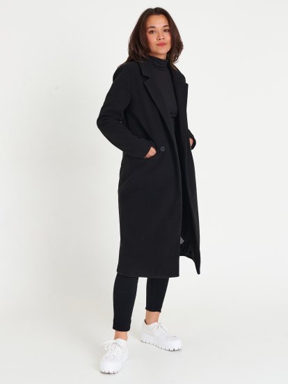 Základný basic dlhý kabát dámsky