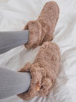 Faux-fur ankle slippers