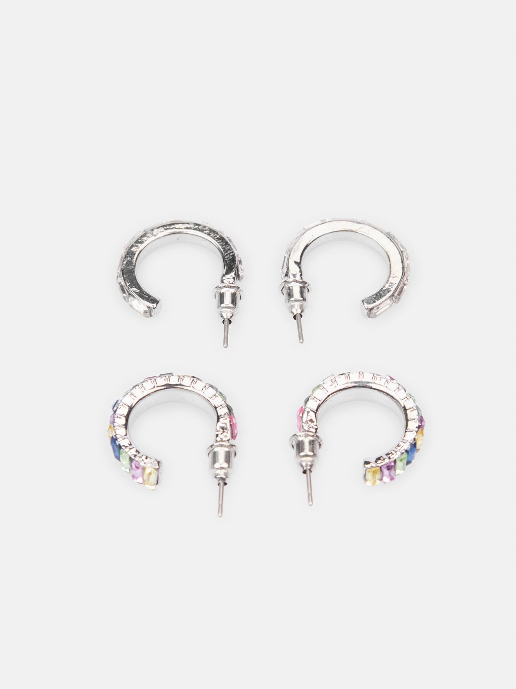 2 pairs of mini hoop earrings
