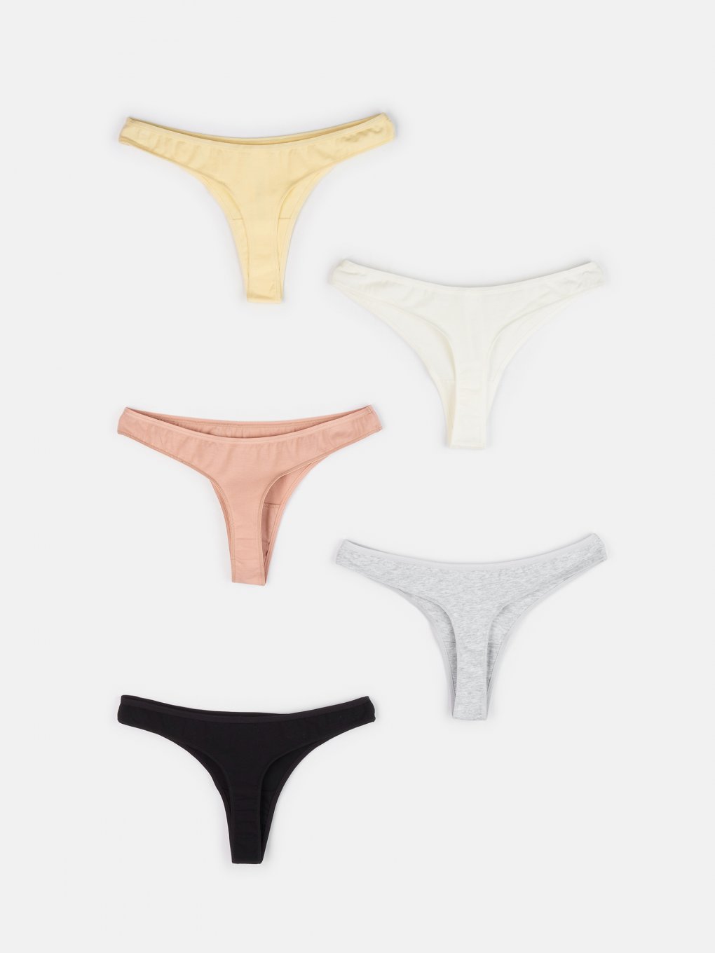 5 pack bacis cotton thongs
