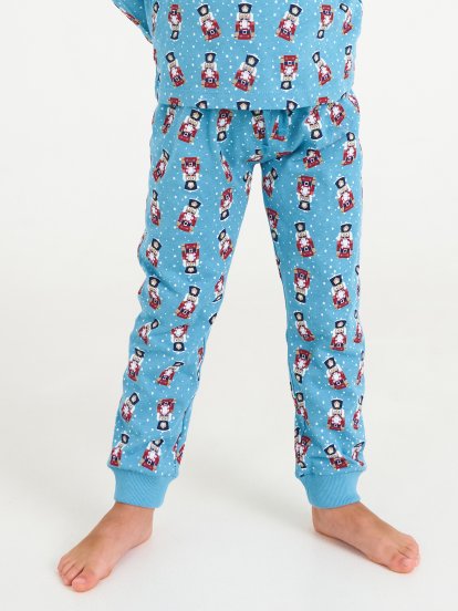 Bavlněné pyžamové kalhoty s potiskem