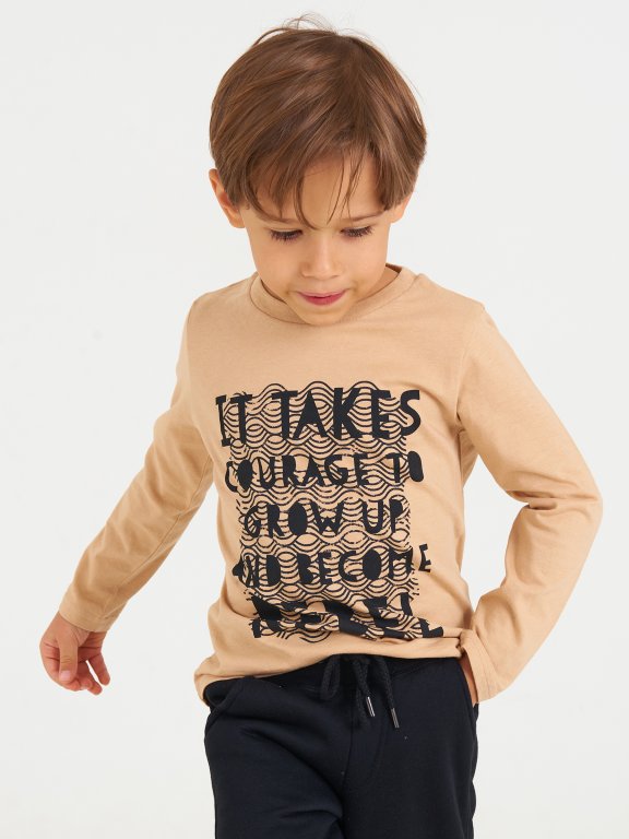 Bavlněné tričko s nápisem chlapecké