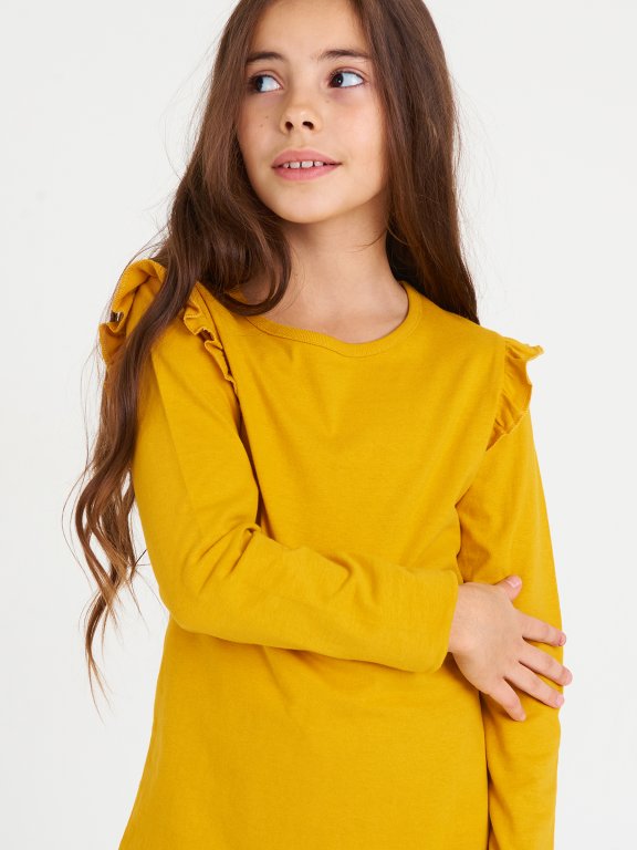 Bavlněné tričko s volánky dívčí