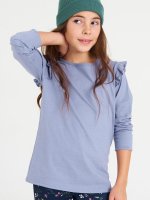 Bavlnené tričko s volánikmi dievčenské