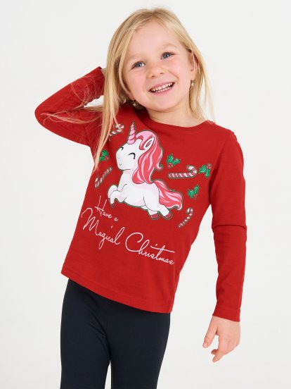 Dívčí tričko s vánočním motivem