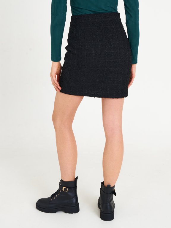 Bouclé mini skirt