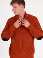 Žebrovaný pulovr se zipem pánský