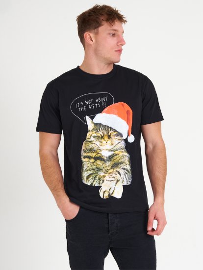 Vianočné tričko s grafickou potlačou pánske