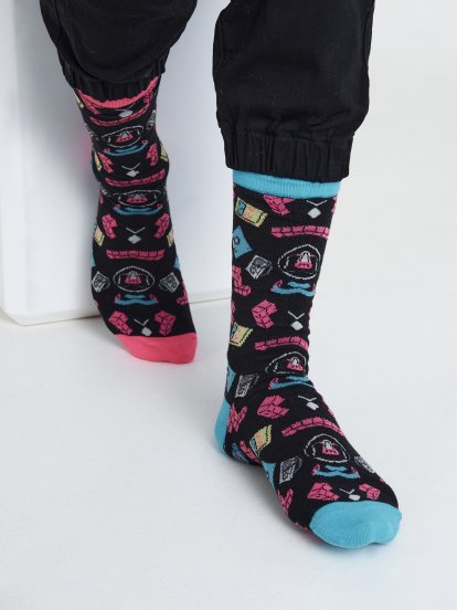 Vysoké vzorované ponožky