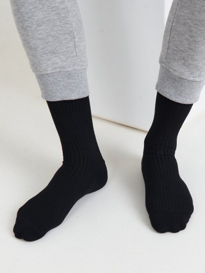 Basic, viszkóz magas szárú zokni