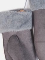 Faux fur lined mittens