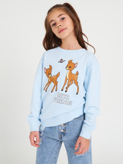 Cotton sweatshirt with graphic print