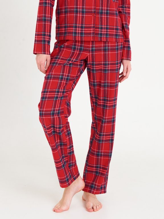 Bawełniane spodnie od piżamy w kratę