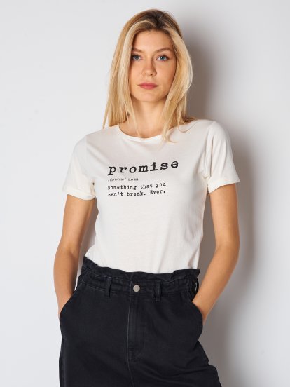Bavlněné tričko s nápisem dámské