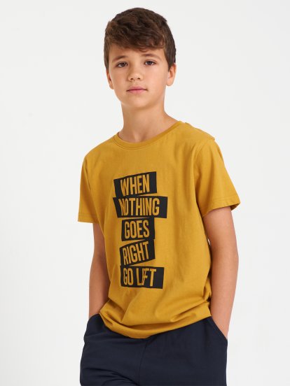 Bavlněné tričko s nápisem chlapecké