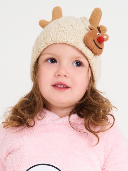 Beanie with deer and antlers