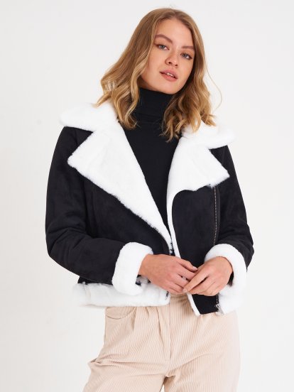 Faux fur lined jacket