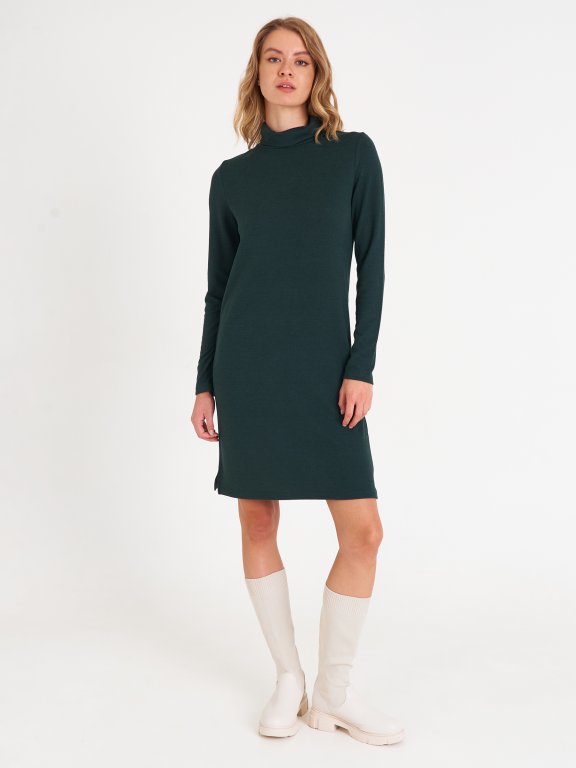 Knitted roll neck dress