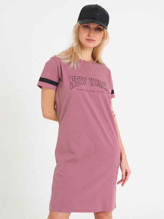 Varsity print t-shirt dress