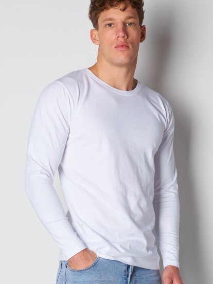 Základné bavlnené tričko s dlhým rukávom