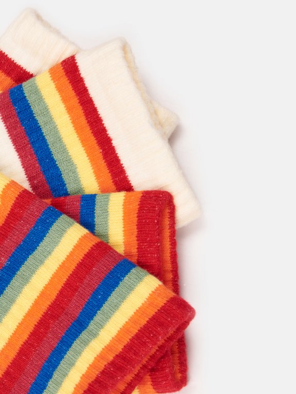 2-pack striped crew socks