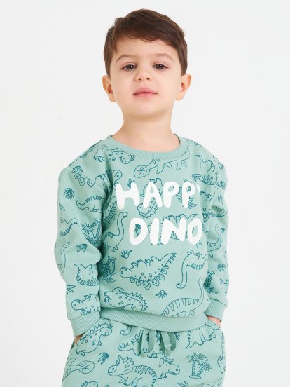 Bawełniana bluza z nadrukiem dino dla chłopców