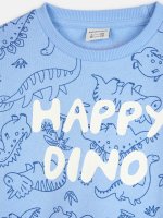 Cotton sweatshirt with dino print