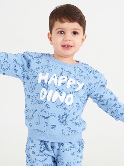 Bawełniana bluza z nadrukiem dino dla chłopców