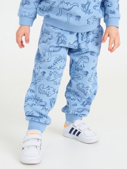 Cotton sweatpants with dino print