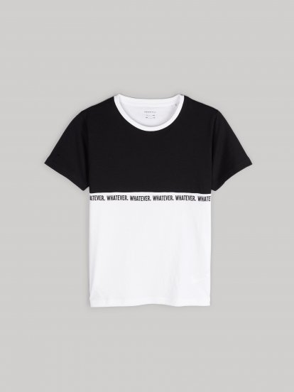 Colour block cotton t-shirt