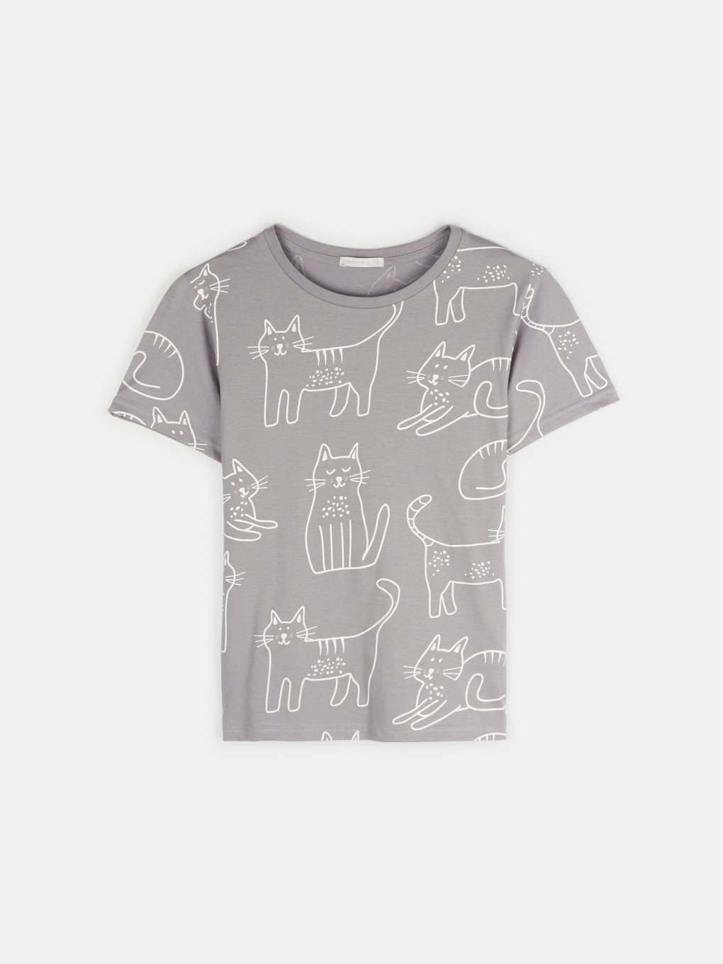 Cat print cotton t-shirt