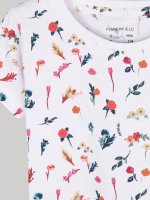 Bavlněné tričko s květinovým potiskem dívčí