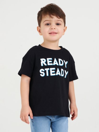 Bavlněné oversize tričko s nápisem chlapecké