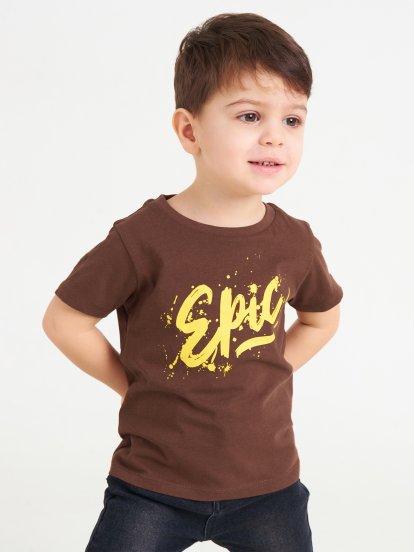 Tricou din bumbac cu inscripții pentru băieți