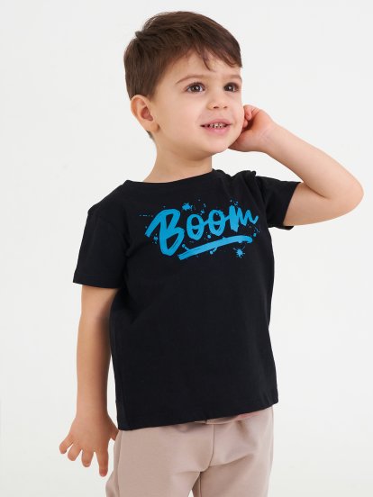 Bavlnené tričko s nápisom chlapčenské