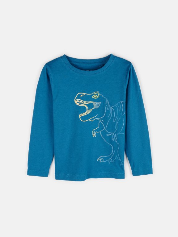 Bawełniana koszulka z nadrukiem dinozaurów