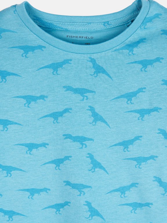 Bawełniana koszulka z nadrukiem dinozaurów
