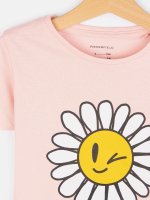Bavlněné tričko s potiskem květinky