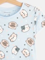 Bavlněné tričko s potiskem kočiček