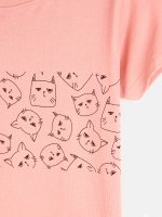 Bavlnené tričko s potlačou mačiek