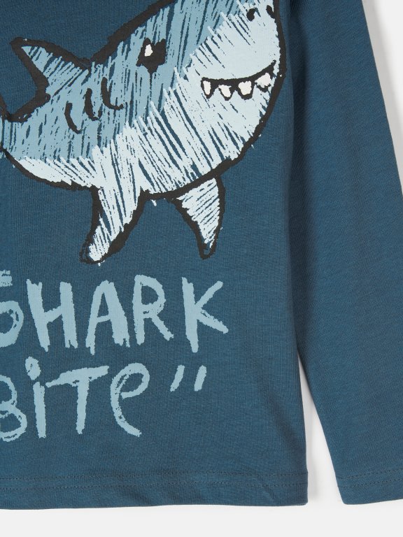 Bavlněné tričko s potiskem žralok