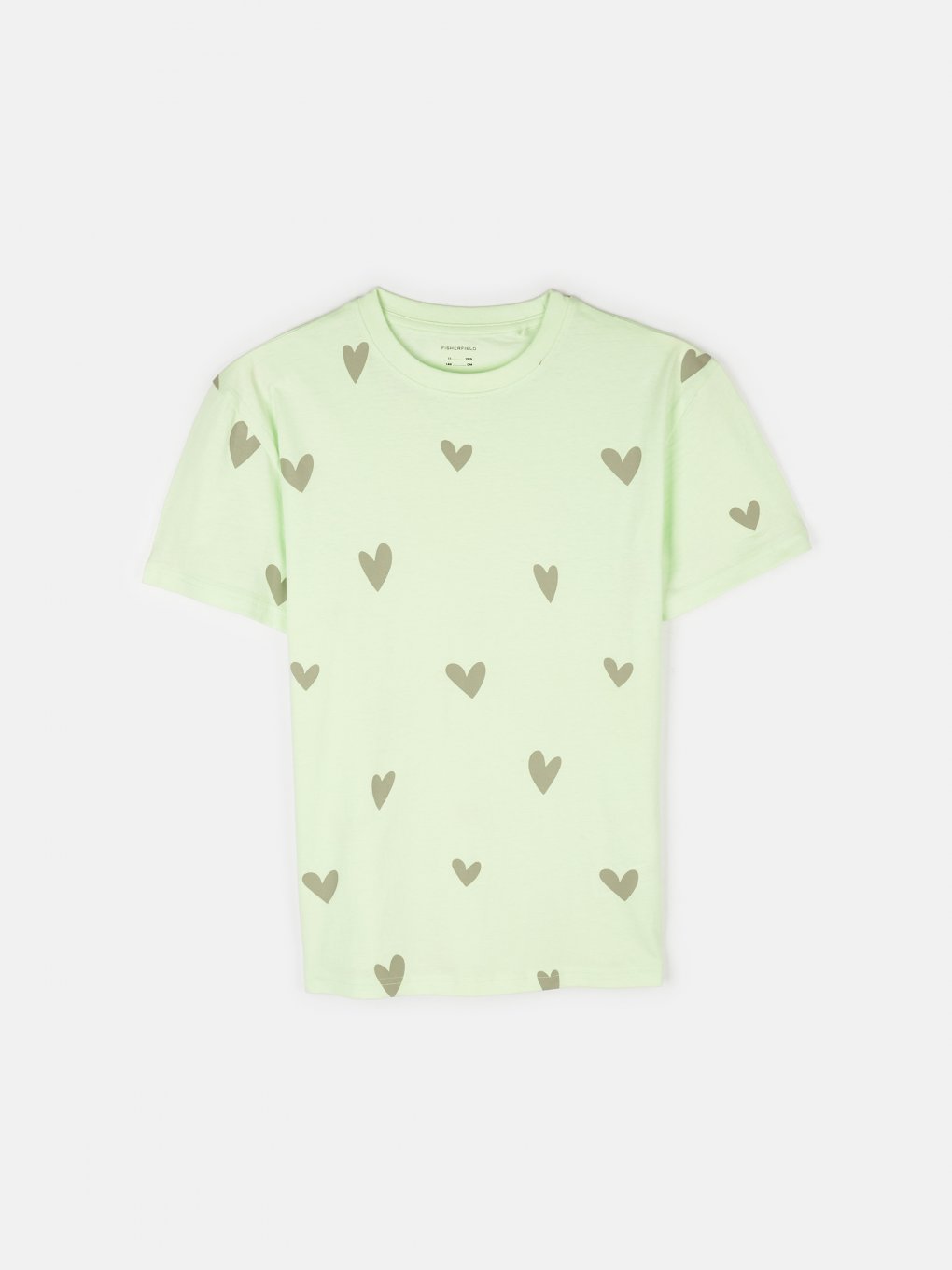 Bawełniana oversize koszulka z nadrukiem w serce