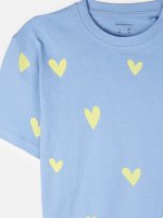 Hearts print cotton t-shirt