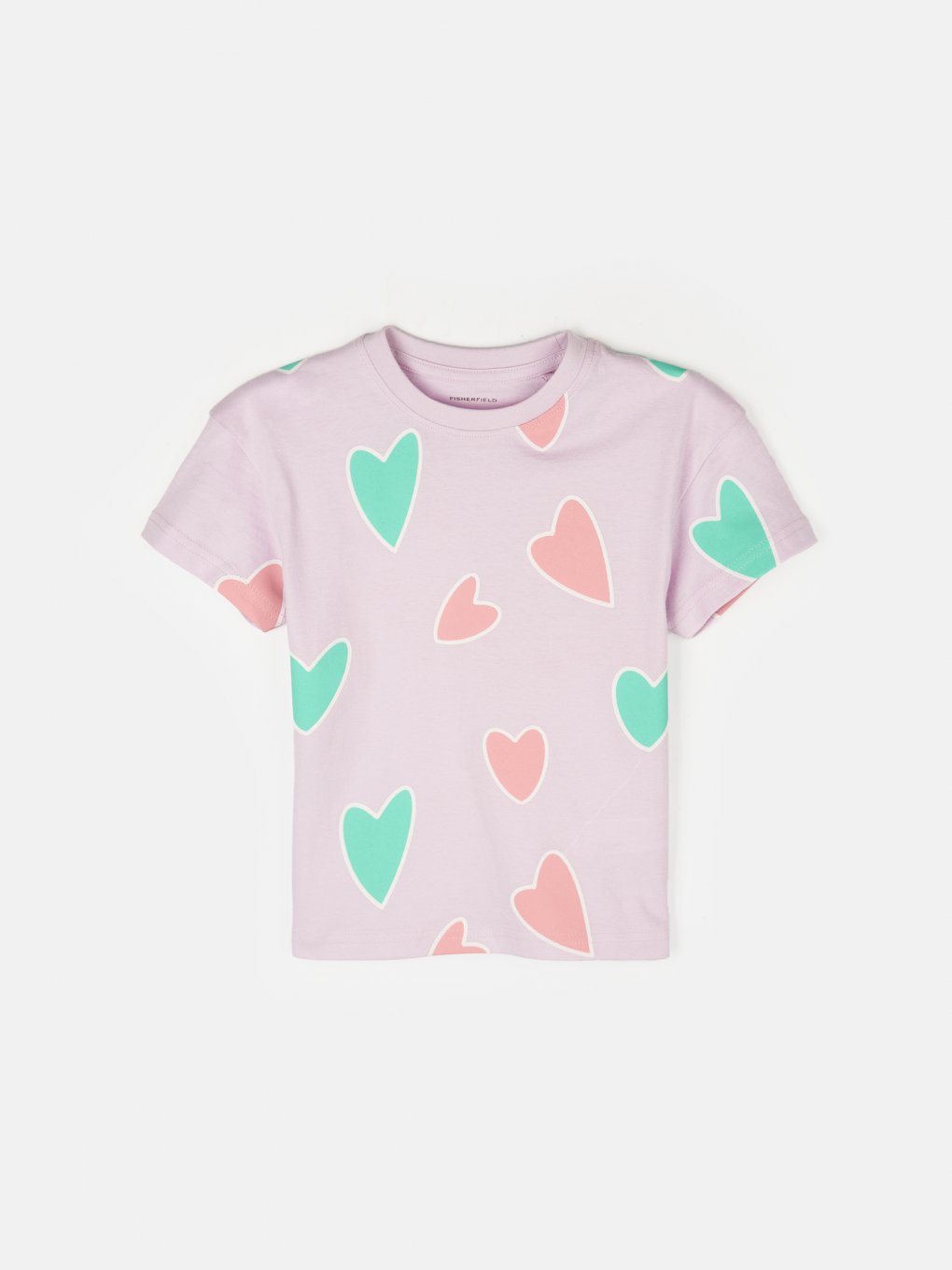 Bawełniana oversize koszulka z nadrukiem w serce