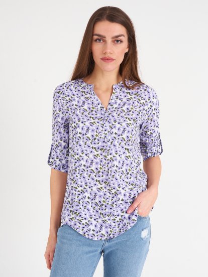 Flower viscose blouse