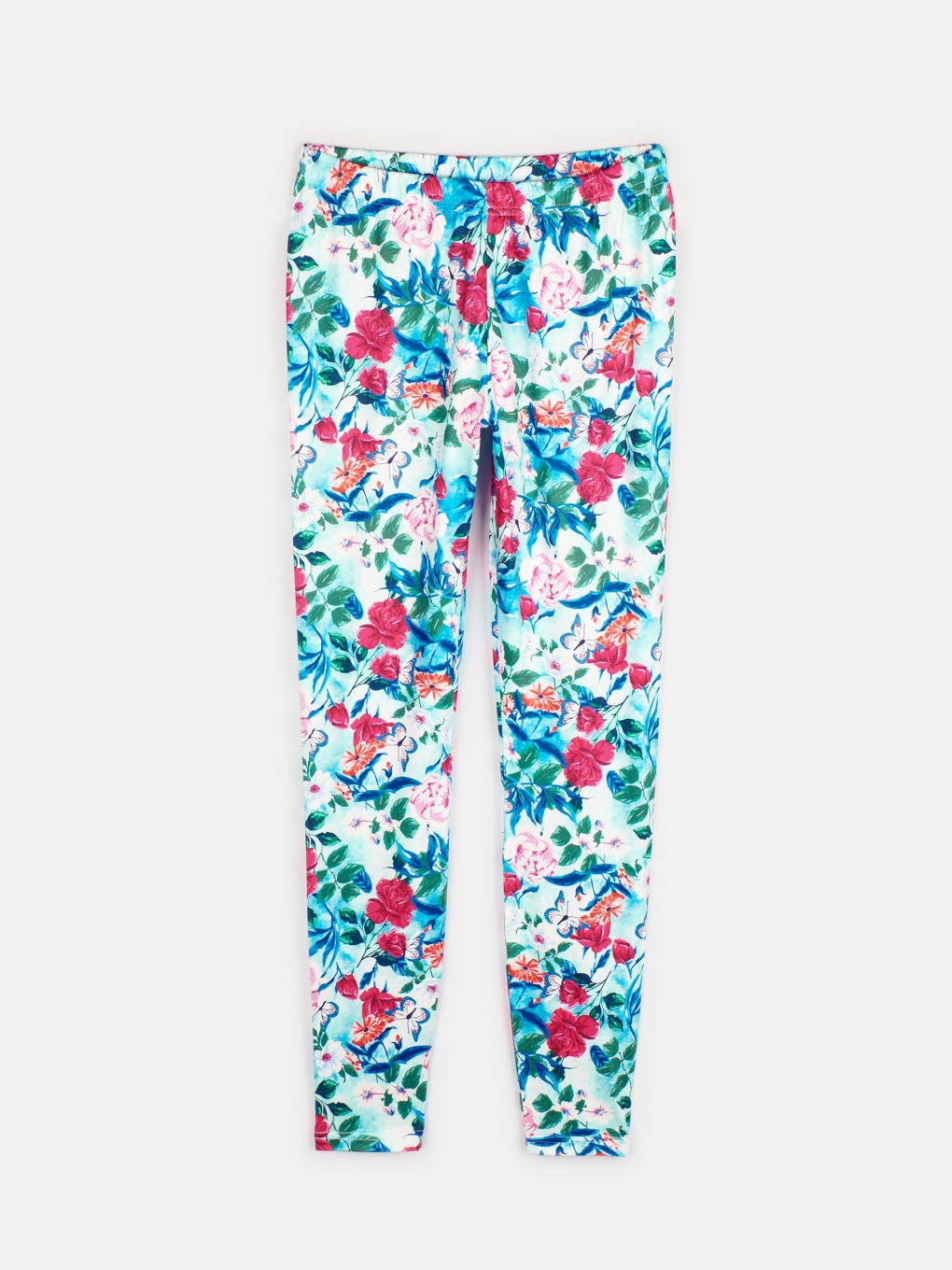 Leggings with floral print and ombre dye