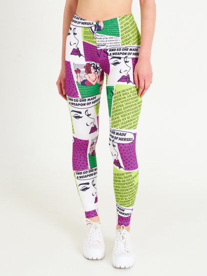 Pin-up girl print leggings