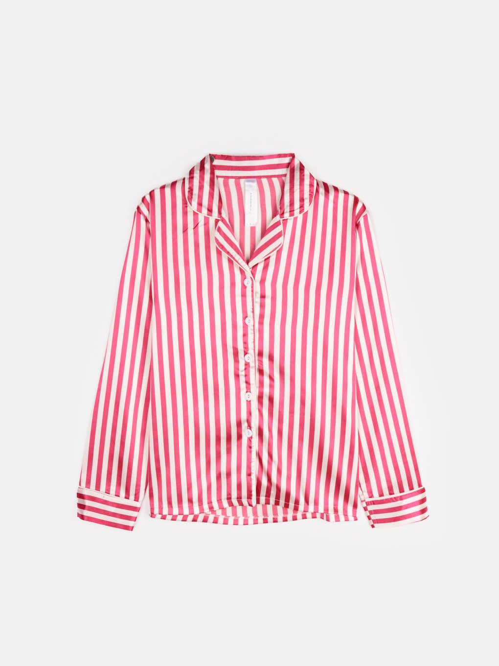 Striped satin pyjama top