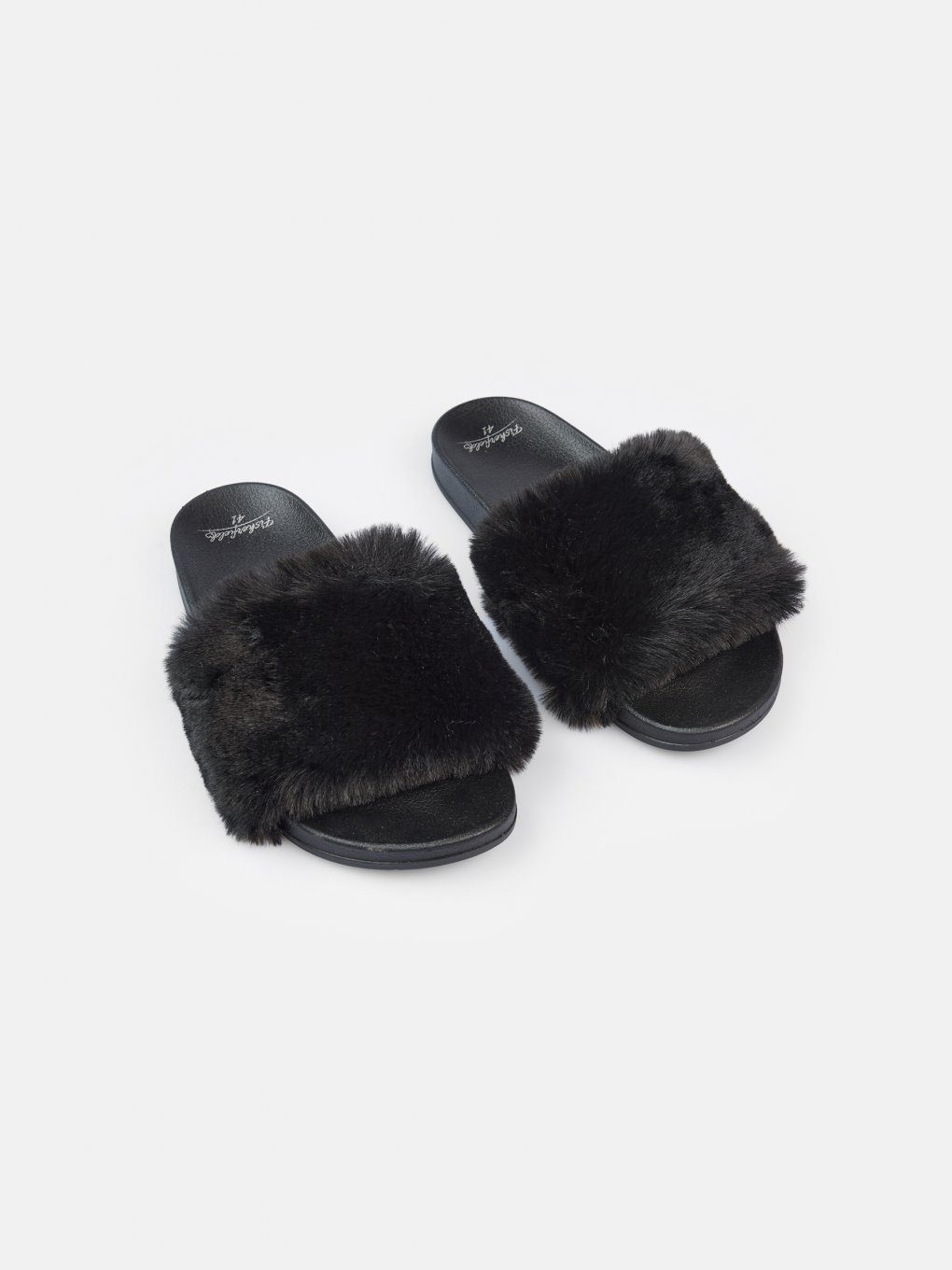 Slides with faux-fur